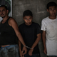 Alleged members of the 18th Street gang in a police station in San Salvador